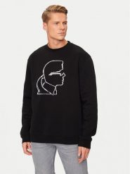 KARL LAGERFELD Bluza 705445 544908 Czarny Regular Fit. Czarne bluzy KARL LAGERFELD, m, bez wzorów, z bawełny, bez kaptura. Za 399.99 zł.