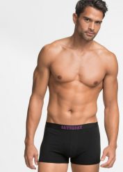 Bokserki (7 par). Czarne bokserki bonprix, l, bez wzorów. Za 129.99 zł.