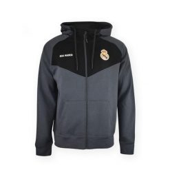 Nowoczesna bluza z kapturem Real Madryt. Czarne bluzy REAL MADRID, bez wzorów, z kapturem. W wyprzedaży za 278.21 zł.