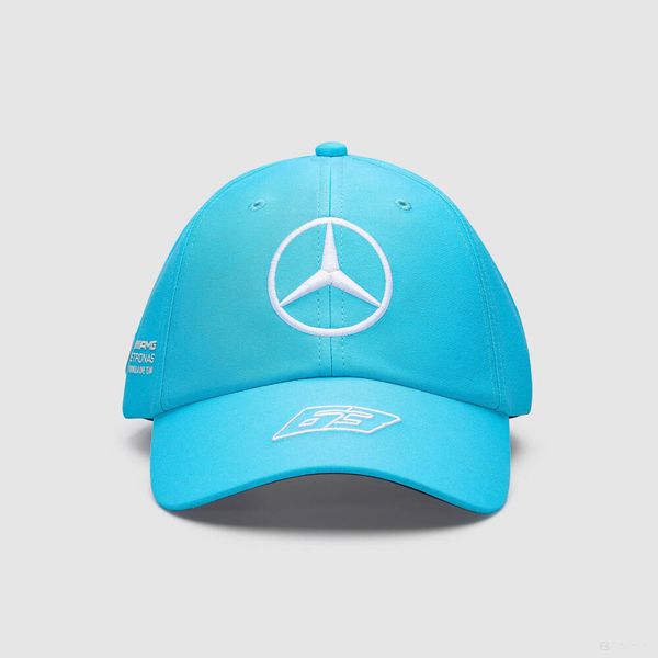 Czapka z daszkiem Mercedes-AMG Petronas F1 Team niebieska. Niebieskie czapki z daszkiem OEM, bez wzorów, z poliesteru. Za 81.43 zł.