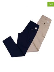 The Time of Bocha Bojówki (2 szt.) w kolorze beżowym i granatowym rozmiar: 42. Brązowe joggery i bojówki The Time of Bocha, z aplikacjami. Za 244.80 zł.