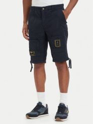 Aeronautica Militare Szorty materiałowe 261BE0041UCT01122 Granatowy Regular Fit. Niebieskie szorty Aeronautica Militare, m, bez wzorów, z bawełny. Za 719.99 zł.