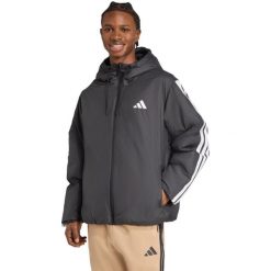 Kurtka męska adidas Essentials Climawarm 3-Stripes Insulated Hooded. Czarne kurtki Adidas, m, bez wzorów, z materiału, bez kaptura. Za 303.99 zł.