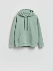 Bluza z kapturem - jasnozielony. Zielone bluzy z kapturem Reserved, l, bez wzorów, z bawełny, z kapturem. Za 129.99 zł.