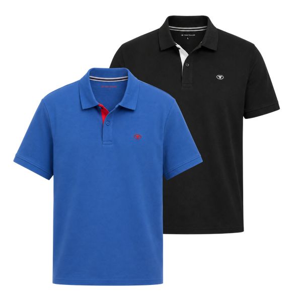 Męska Koszulka Polo Tom Tailor Doublepack Polo Advanced Blue 1044879 11132. Niebieskie koszulki polo Tom Tailor, l, bez wzorów, bez kołnierzyka, bez ramiączek. W wyprzedaży za 84.99 zł.