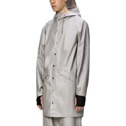 Kurtka RAINS LONG JACKET W3 Szary. Szare kurtki Rains, bez wzorów, z syntetyku, bez kaptura. Za 445.91 zł.