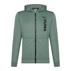 Bluza treningowa męska PUMA Fit Double Knit. Zielone bluzy z kapturem Puma, m, bez wzorów, z elastanu, z kapturem. Za 159.99 zł.