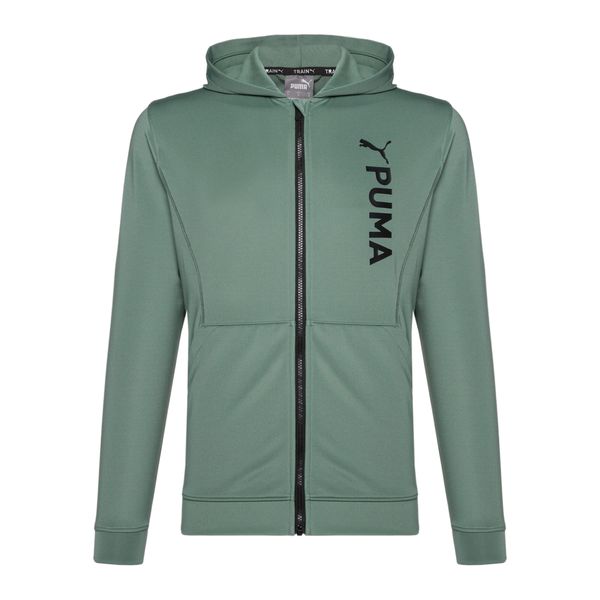 Bluza treningowa męska PUMA Fit Double Knit. Zielone bluzy z kapturem Puma, m, bez wzorów, z elastanu, z kapturem. Za 159.99 zł.