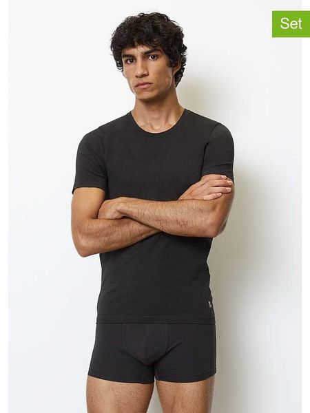 Marc O´Polo Koszulki (2 szt.) w kolorze czarnym rozmiar: S. Czarne bezrękawniki s, bez wzorów, bez kołnierzyka, bez ramiączek. Za 124.11 zł.