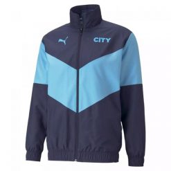 Kurtka Manchester City Prematch. Niebieskie kurtki Puma, s, bez wzorów, z materiału, bez kaptura. Za 291.70 zł.