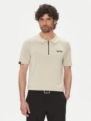 BOSS Polo K_Perform-Max_Pl 50537146 Beżowy Slim Fit. Brązowe koszulki polo Boss, m, bez wzorów, z bawełny, bez kołnierzyka, bez ramiączek. Za 419.99 zł.