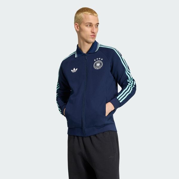Wyjazdowa bluza reprezentacyjna Niemcy. Niebieskie bluzy bez kaptura Adidas, l, bez wzorów, z bawełny, bez kaptura. Za 529.00 zł.