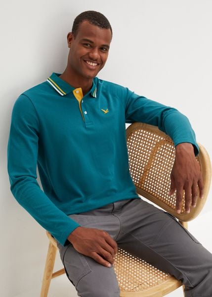 Koszulka polo (2 szt.) z czystej bawełny organicznej. Niebieskie koszulki polo bonprix, l, bez wzorów, z bawełny, bez kołnierzyka, bez ramiączek. Za 129.98 zł.