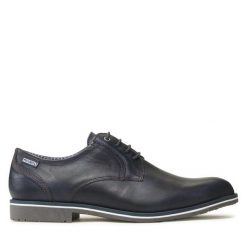 Półbuty Pikolinos. Niebieskie eleganckie półbuty Pikolinos, bez wzorów, bez obcasa, bez zapięcia. Za 339.99 zł.