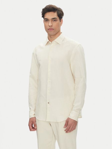 BOSS Koszula C-Hal 50539531 Kremowy Casual Fit. Białe koszule Boss, m, bez wzorów, z bawełny, bez kołnierzyka, bez ramiączek. Za 279.99 zł.