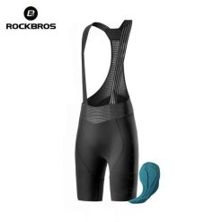 Męskie spodenki rowerowe z elastycznymi wstawkami na szelkach ROCKBROS. Czarne spodenki rowerowe ROCKBROS, m, bez wzorów, z elastanu, na fitness i siłownię. Za 641.60 zł.
