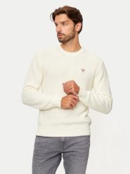 Guess Jeans Sweter M4BR30 Z3HM1 Écru Regular Fit. Swetry rozpinane Guess Jeans, m, z aplikacjami, z bawełny, bez kołnierzyka, bez ramiączek. Za 319.99 zł.