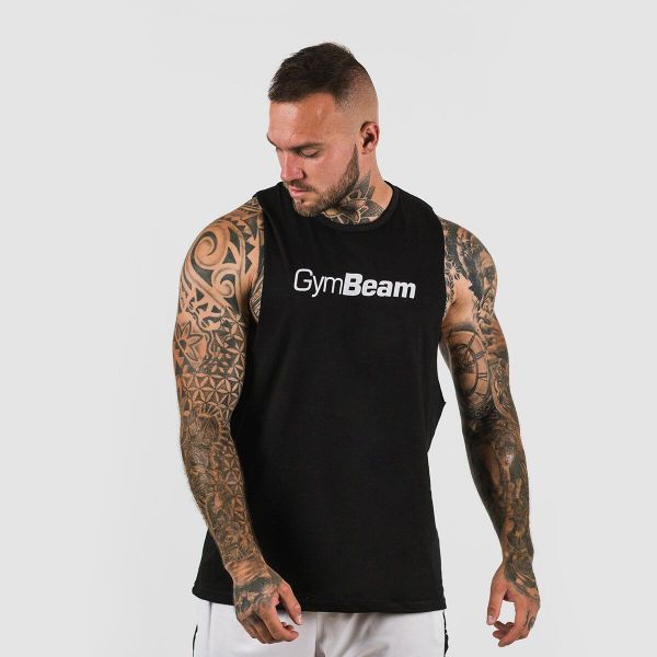 Podkoszulek męski fitness luźny Cut Off. Podkoszulki GYMBEAM, m, bez wzorów, z bawełny, bez ramiączek. Za 50.90 zł.