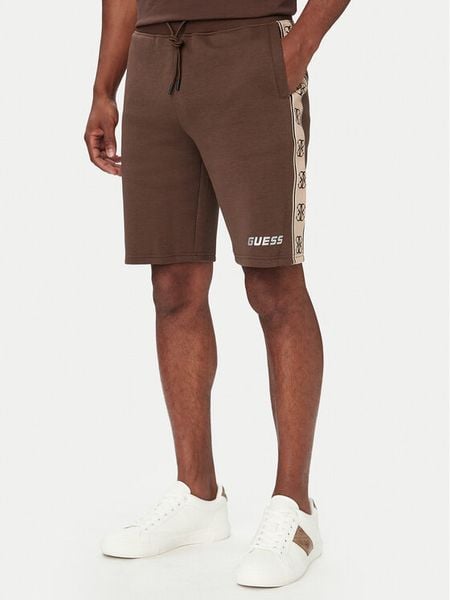 Guess Szorty sportowe Z4RD04 KB3P2 Brązowy ciemny Regular Fit. Brązowe krótkie spodenki sportowe Guess, m, z aplikacjami, z syntetyku. Za 294.99 zł.