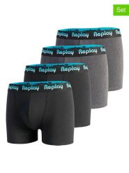 Replay Underwear Bokserki (4 pary) w kolorze szarym i czarnym rozmiar: XXL. Czarne bokserki Replay Underwear, xxl, bez wzorów. Za 86.99 zł.