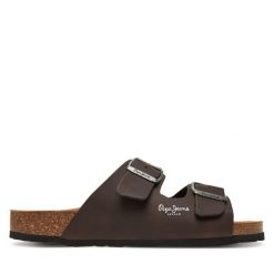 Klapki Pepe Jeans. Brązowe klapki Pepe Jeans, z jeansu. Za 229.99 zł.