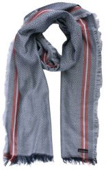 Lekki (Przejściowy) Szalik Bawełniany - Fraas - Niebieski w Jodełkę. Niebieskie szaliki V. Fraas, bez wzorów, z bawełny. Za 79.00 zł.