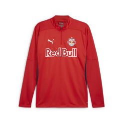 Męska bluza treningowa z zamkiem 1/4 FC Red Bull Salzburg PUMA Red Navy Blue. Czerwone kurtki treningowe Puma, m, bez wzorów, bez kaptura, na fitness i siłownię. W wyprzedaży za 219.00 zł.