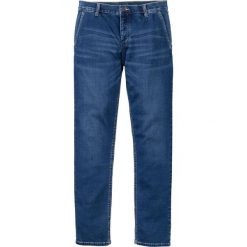 Dżinsy dresowe chino Slim Fit Straight bonprix Niebieski "stone" Used. Eleganckie spodnie marki Under Armour. Za 79.99 zł.