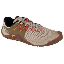Buty do biegania męskie Merrell Trail Glove 7. Brązowe buty do biegania Merrell, bez wzorów, z gumy, bez zapięcia, do biegania. Za 613.00 zł.