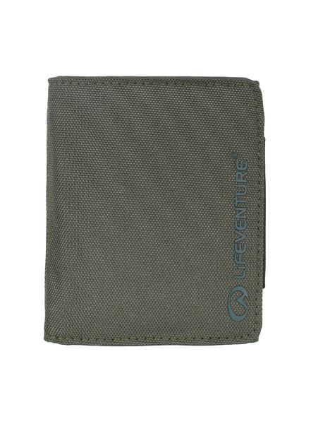 Portfel antykradzieżowy Lifeventure Recycled RFID Wallet - olive. Zielone portfele Lifeventure, bez wzorów, z nylonu. Za 93.49 zł.