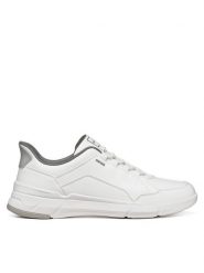 Geox Sneakersy U Vittour Plus U659KA 000BC C1000 Biały. Białe buty sportowe casual Geox, bez wzorów, ze skóry, bez zapięcia. Za 449.99 zł.