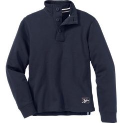 Bluza ze stójką i plisą guzikową Regular Fit bonprix ciemnoniebieski. Bluzy marki House. Za 79.99 zł.