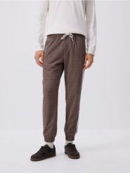Spodnie jogger z lampasami - brązowy. Brązowe joggery i bojówki Reserved, l, bez wzorów, z tkaniny. Za 139.99 zł.