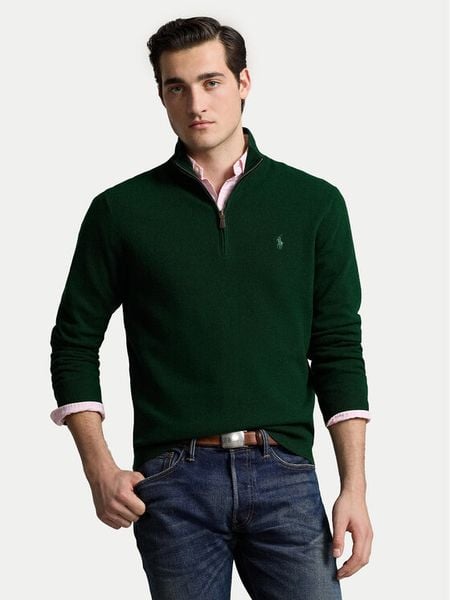 Polo Ralph Lauren Sweter 710876756014 Zielony Regular Fit. Zielone swetry rozpinane Polo Ralph Lauren, m, bez wzorów, z wełny, bez kołnierzyka, bez ramiączek. Za 839.99 zł.
