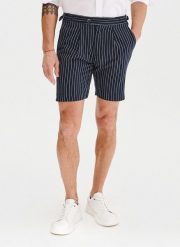 PAKO LORENTE - Szorty męskie w prążek z lnem. Szorty Pako Lorente, m, bez wzorów, z bawełny. Za 99.99 zł.