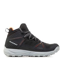 Trekkingi Mammut. Czarne botki sznurowane Mammut, bez wzorów, bez obcasa, bez zapięcia. Za 759.99 zł.