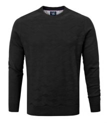 Bawełniany Sweter Męski - Pako Jeans - Czarny z Fakturą Materiału. Czarne swetry rozpinane Pako Jeans, na wiosnę, l, bez wzorów, z bawełny, bez kołnierzyka, bez ramiączek. Za 169.00 zł.