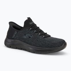 Buty męskie SKECHERS Summits Key Pace. Czarne buty sportowe casual Skechers, bez wzorów, bez zapięcia. Za 229.99 zł.