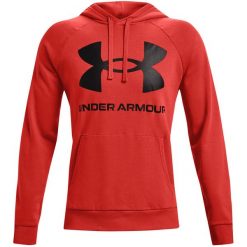 Bluza fitness męska Under Armour Rival Fleece Big Logo HD. Czarne bluzy Under Armour, m, bez wzorów, bez kaptura. W wyprzedaży za 173.38 zł.