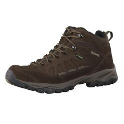 Buty trekkingowe męskie Nebraska Mid z membraną Gore - Tex. Brązowe trekkingi MEINDL, bez wzorów, z gore-texu, bez zapięcia. Za 849.55 zł.