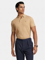 Polo Ralph Lauren Polo 710704319086 Beżowy Custom Slim Fit. Brązowe koszulki polo Polo Ralph Lauren, m, bez wzorów, z bawełny, bez kołnierzyka, bez ramiączek. Za 569.99 zł.