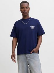 Jack & Jones Koszulka "Jormorrebro" w kolorze granatowym rozmiar: L. Niebieskie bezrękawniki Jack & Jones, l, bez wzorów, z bawełny, bez kołnierzyka, bez ramiączek. Za 61.60 zł.