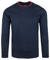 Bawełniana Męska Bluza PAKO JEANS z Lamówką - Granatowa. Niebieskie bluzy Pako Jeans, m, bez wzorów, z bawełny, bez kaptura. Za 169.00 zł.