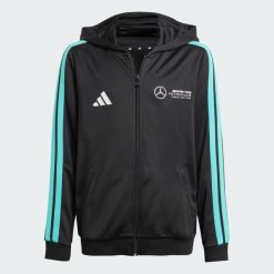 BLUZA Z KAPTUREM MERCEDES - AMG PETRONAS FORMULA ONE TEAM DNA FULL ZIP. Białe bluzy z kapturem Adidas, m, bez wzorów, z materiału, z kapturem. Za 199.00 zł.