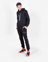 Les Hommes Bluza "Speed" | LJH401-753E | Hoodie Speed | Mężczyzna | Czarny. Czarne bluzy Les Hommes, m, bez wzorów, z bawełny, bez kaptura. W wyprzedaży za 499.00 zł.