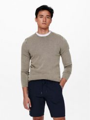 Only & Sons Sweter 22006806 Szary Regular Fit. Szare swetry rozpinane Only & Sons, m, bez wzorów, z bawełny, bez kołnierzyka, bez ramiączek. Za 119.99 zł.