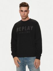Replay Bluza M6975 .000.21842 Czarny Regular Fit. Czarne bluzy Replay, m, bez wzorów, z bawełny, bez kaptura. Za 139.99 zł.