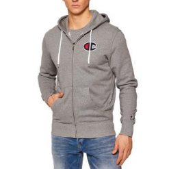 Bluza trekking męska. Szare bluzy z kapturem Champion, m, z aplikacjami, z bawełny, z kapturem. Za 286.95 zł.