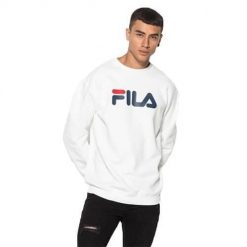 Bluza sportowa męska Fila Classic Pure. Białe bluzy bez kaptura Fila, m, bez wzorów, bez kaptura. Za 293.00 zł.