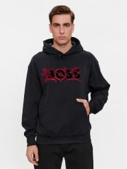 Boss Bluza Sullivan 119_Lny 50510129 Czarny Regular Fit. Czarne bluzy Boss, m, bez wzorów, z bawełny, bez kaptura. Za 559.99 zł.